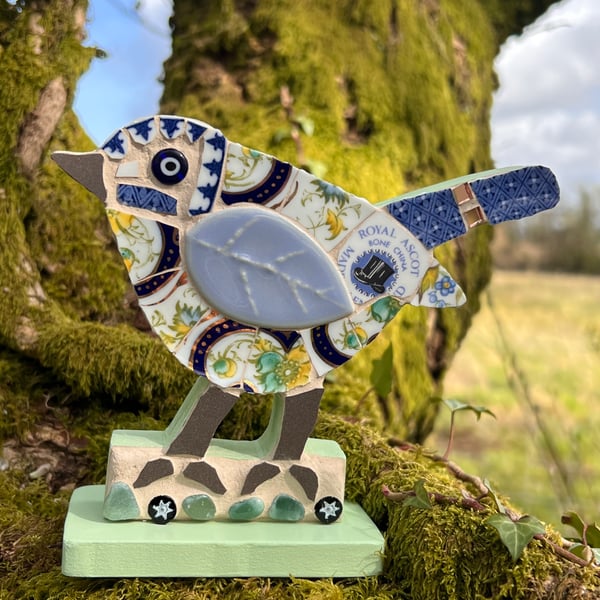Bone china Mosaic Bird ornament