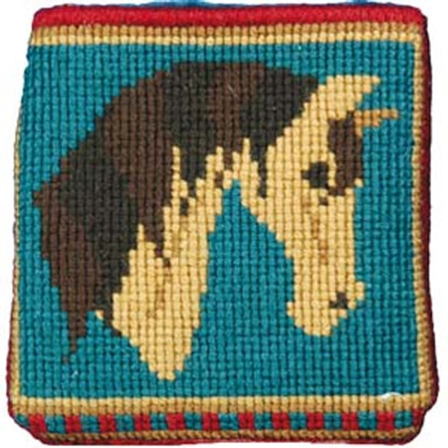 Ricky Dun Pony Tapestry Kit, Small Horse Picture, Counted Cross Stitch, Easy