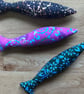 Batik fish, catnip kicker toy.
