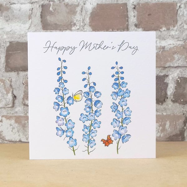 Mother's Day Card Delphinium
