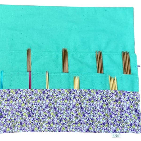 Liberty fabric Floral Double pointed case, DPN knitting needle case, crochet hoo