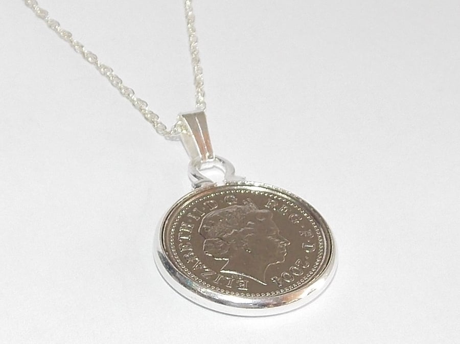 21st Birthday 5p coin Pendant - 1999 Pendant, 21st gift, 21st Present