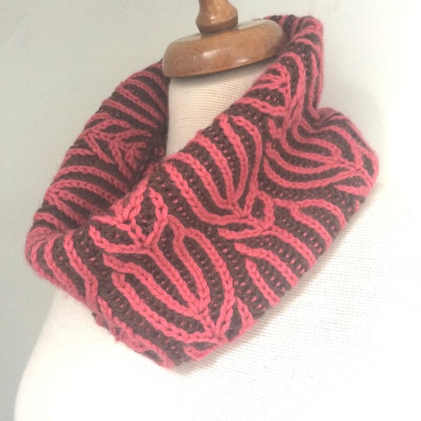 Hand Knitted Brioche Cowl 