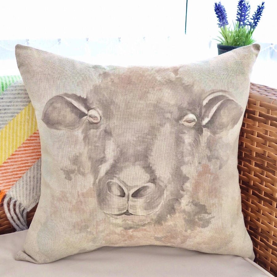 Cushion Cover: Sheep Throw Pillow 17” (43cm) 