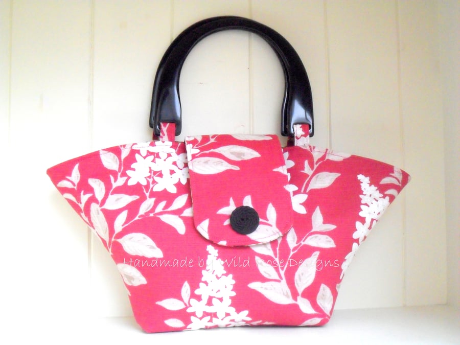 Raspberry print Summer handbag - Sale item!