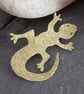 Lizard brooch in brass - Image 1