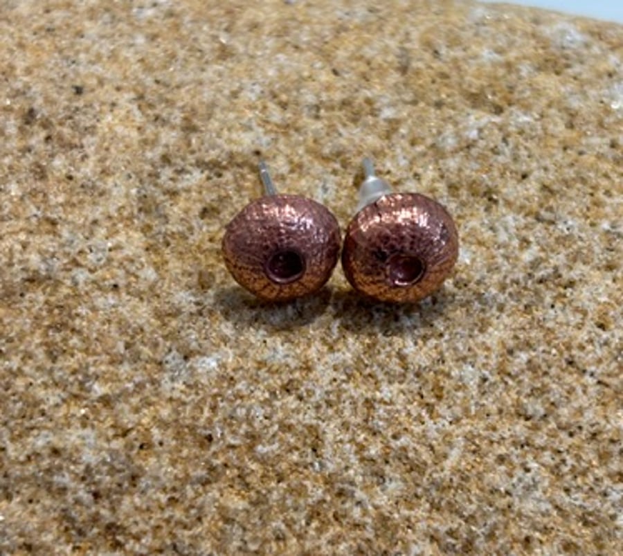 Copper Sea Urchin Earring and Pendant Set