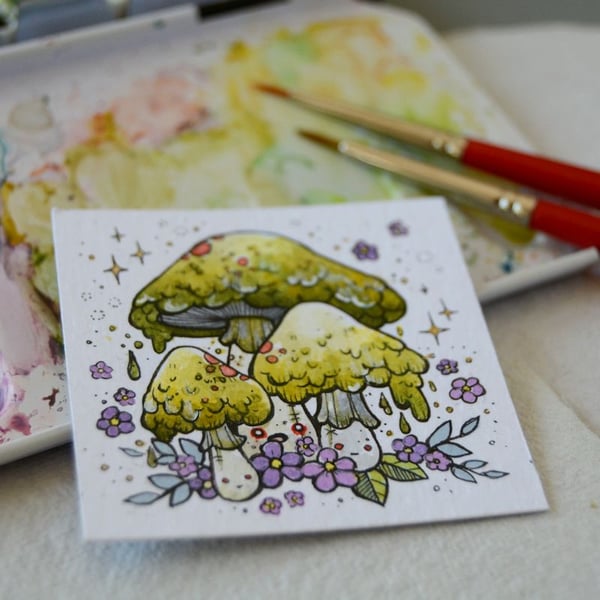 mushroom month - day 11 - original twinchie illustration