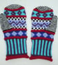 Multicoloured Mittens. Handknit Winter Mittens. Large. Gloves - Image 2
