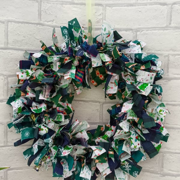 Fabric Christmas wreath, scrappy range wreath, wreaths