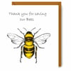 Birthday Card....Bee, plus Bee-Friendly Wild Flower Seeds - CHOOSE WHICH CARD