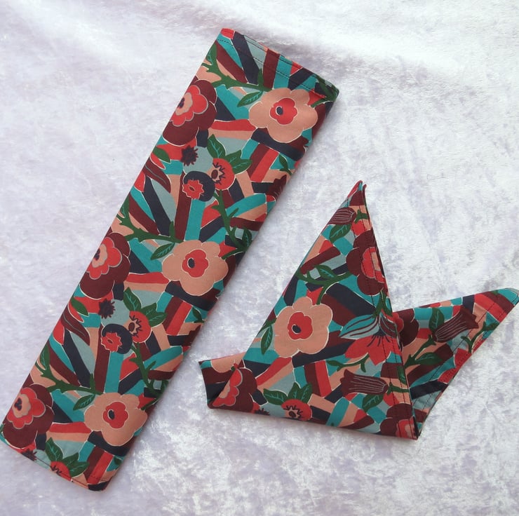 Liberty Lawn napkins, reversible, set of two, d... Folksy