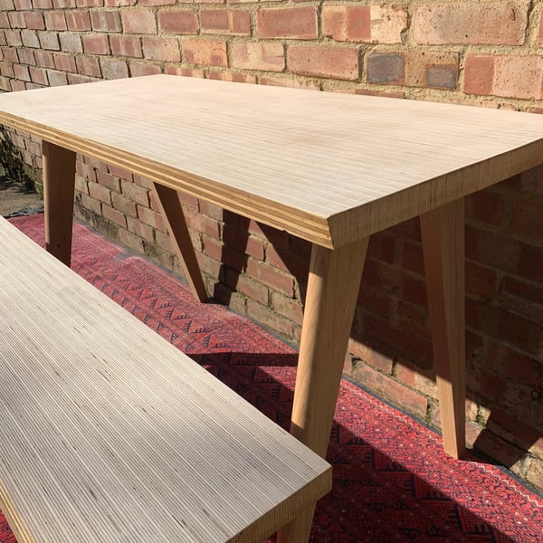 Birchwood Ply Laminated Table - ideal for dining rooms,  console tables, offices