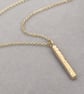 Handmade 9ct yellow, rose or white gold ingot bar charm pendant and chain - Image 1