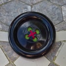 Giant Black Button Brooch, Clown Circus Bigtop