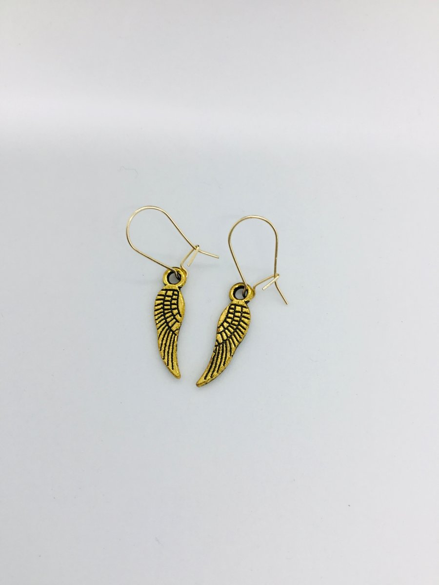 Gold filled and vermeil angel wing earrings