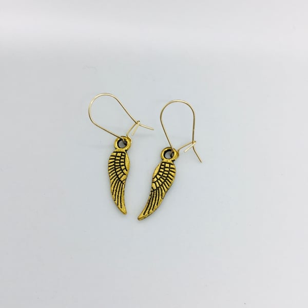 Gold filled and vermeil angel wing earrings
