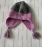 Grey and Heather ear flap hat with tassels - Image 2