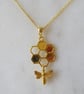 Bee and Honeycomb Pendant with gold plated Chain - Image 2