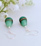Aventurine Murano Glass Drop Earrings: Sterling Silver Ear Wires - Image 4