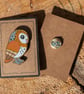 Barn Owl Pin - Hand Painted Wooden Pin Badge - Image 2