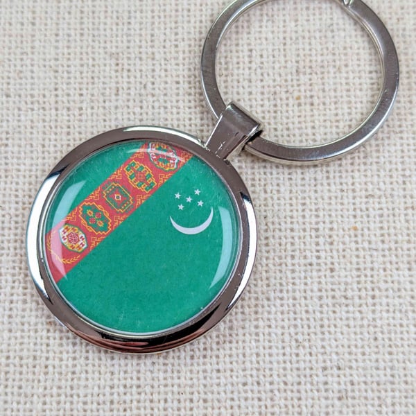 Turkmenistan Flag Keyring