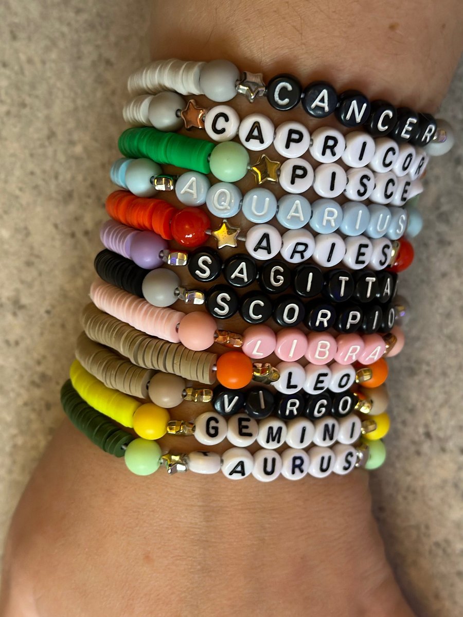 Star sign bracelet, zodiac bracelet, astrology, bead bracelet