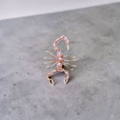 Scorpion Brooch - Copper & Lilac Crystals 