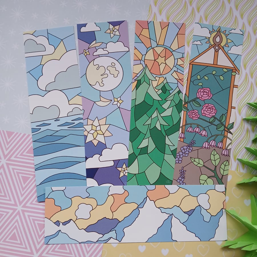 Stained Glass Inspired Bookmarks