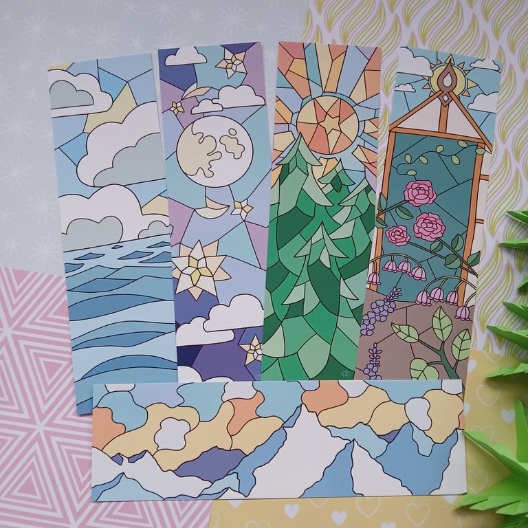 Stained Glass Inspired Bookmarks