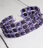 Purple Beaded Cuff Bracelet - Image 1