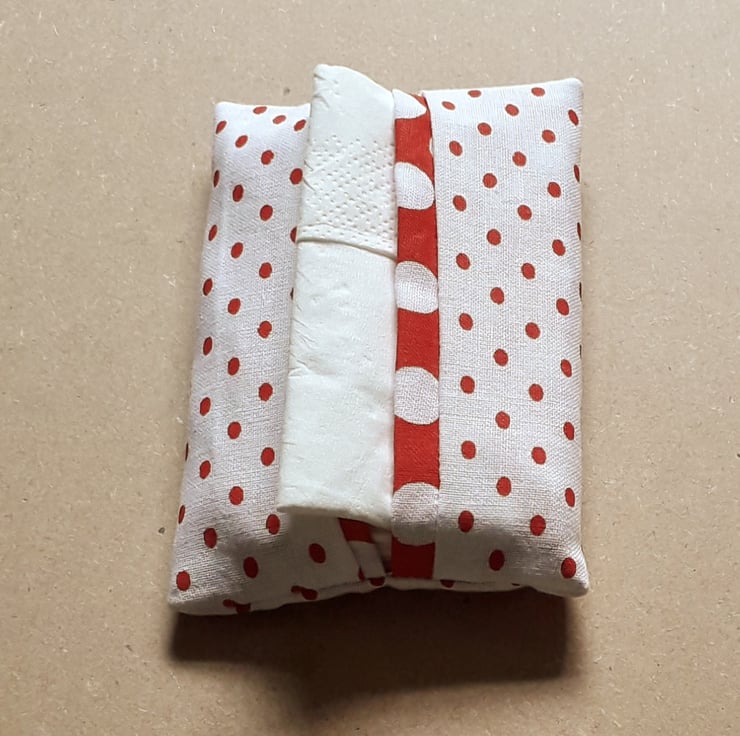 Pocket or Handbag Tissue Pack Holder Red and Wh... - Folksy