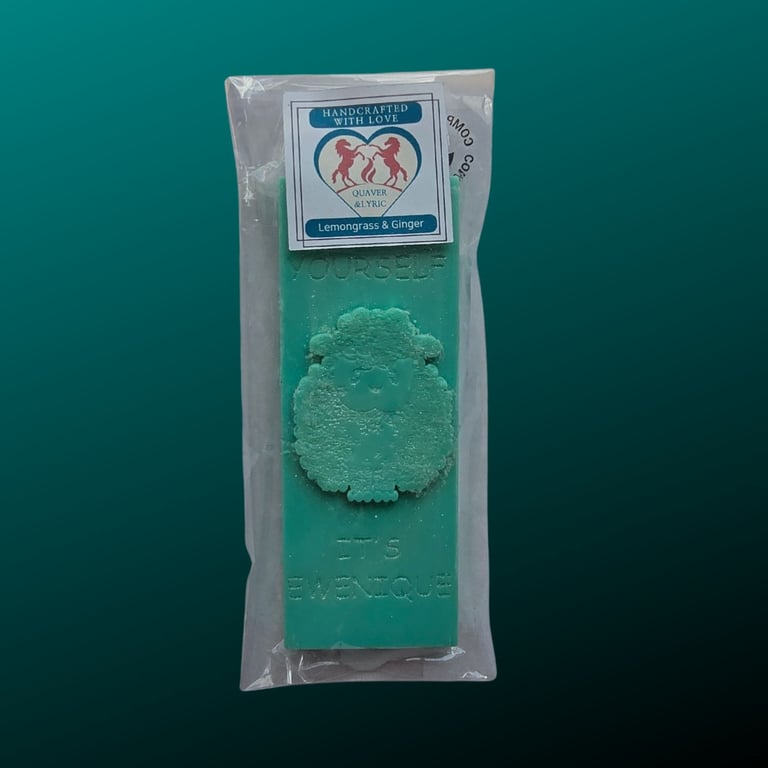 Scented Soy Wax Melt Bar Ewenique Sheep Design Lemongrass and Ginger Gift