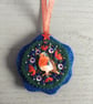 Hand Embroidered Robin Hanging Decoration  - Image 4