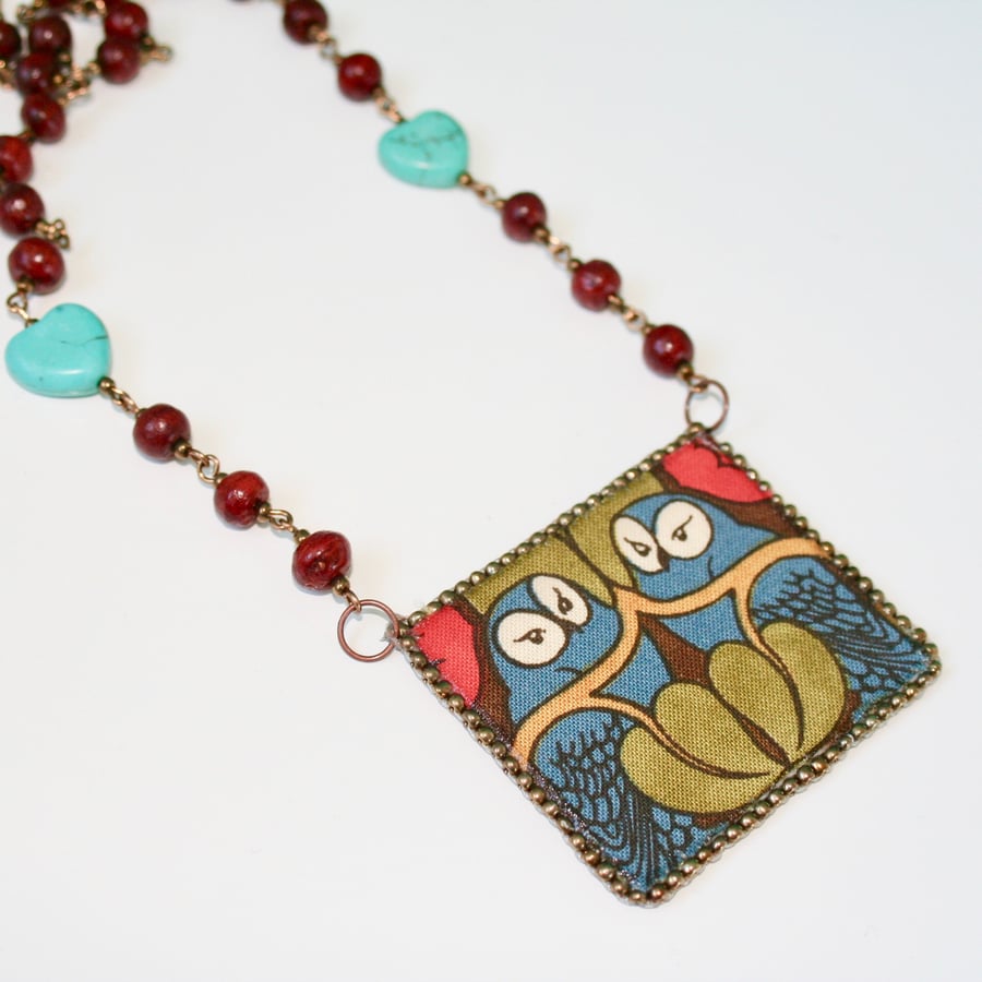 Voysey 'The Owl' arts and crafts necklace