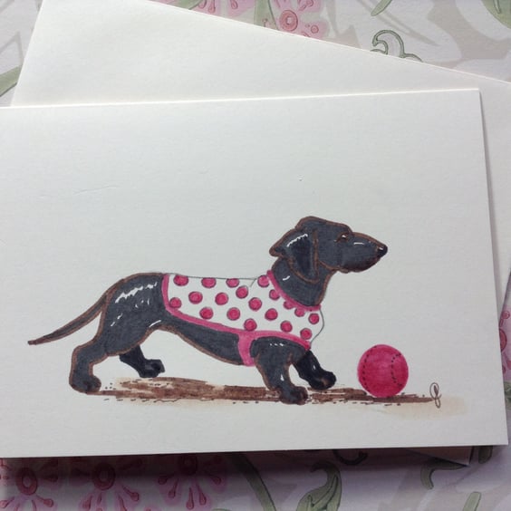 Dachshund greetings card
