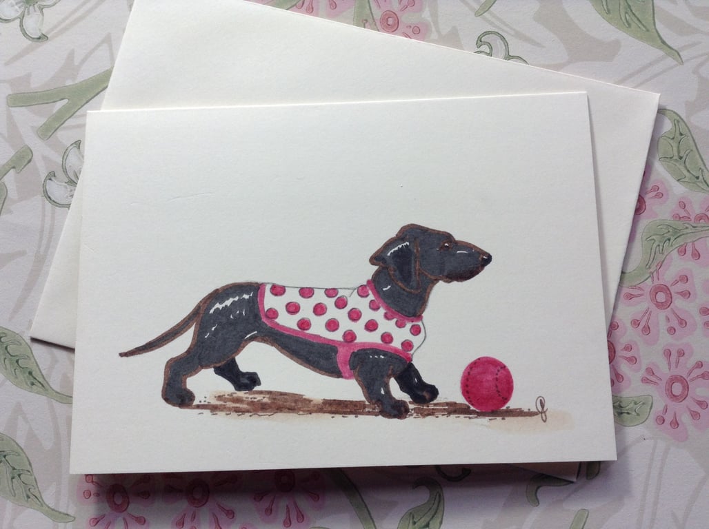 Dachshund greetings card