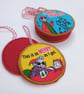 Christmas Decoration cartoon woman with humorous phrases - hanging ornament