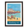Worthing Pier travel poster print by Artist Susie West
