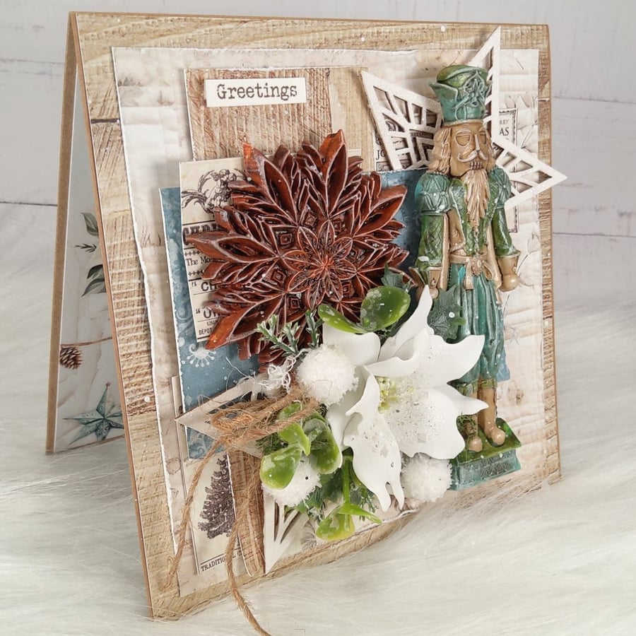 Handcrafted Chrismtas card (27) Mixed Media Holiday Card.