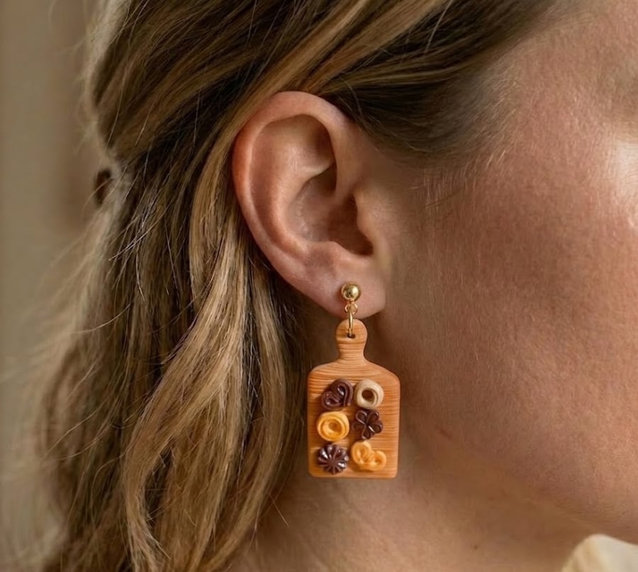 Realistic Cookie Earrings - Handmade Kawaii Food Jewellery
