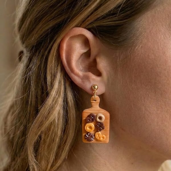 Realistic Cookie Earrings - Handmade Kawaii Food Jewellery
