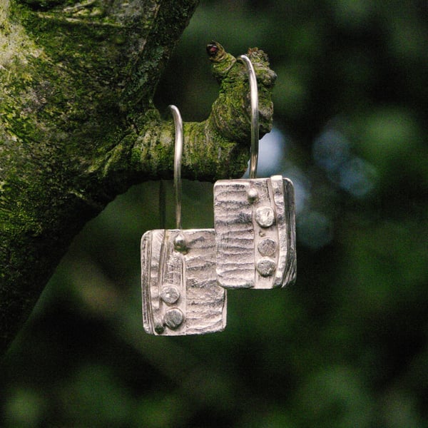 Silver Textured Coast Earrings