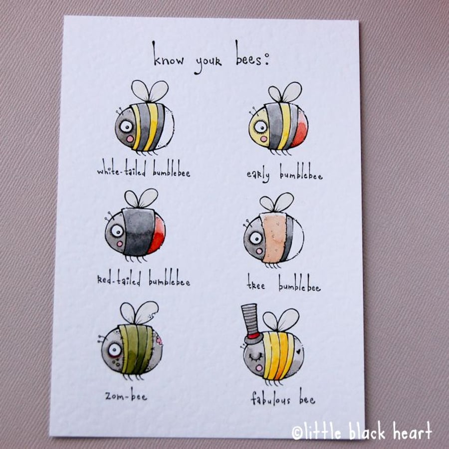 bee guide - original illustration (A6)