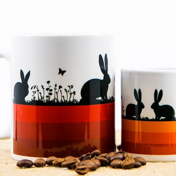 Hares and Rabbits Coffee Mug for Nature and Countryside Lovers