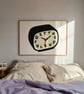 Get The Fuck Up Funny Clock Wall Art, Slogan Print, Bedroom Art Print