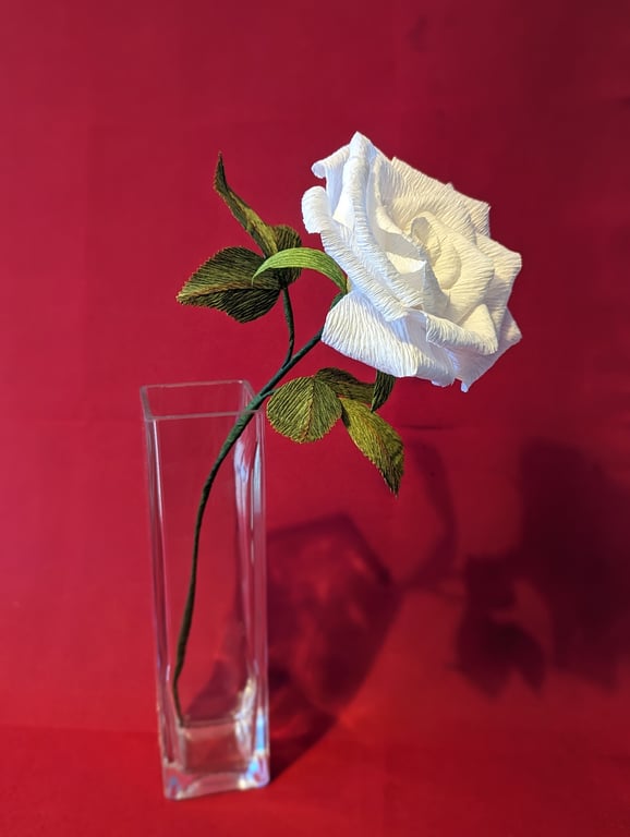 Crepe paper Rose - single stem