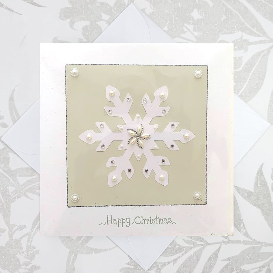 Christmas card - large snowflake Christmas card