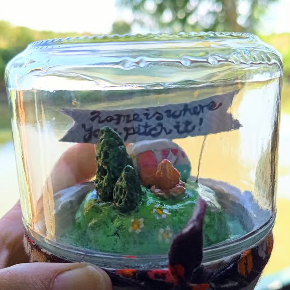 Upcycled Home is Where you Pitch it terrarium 