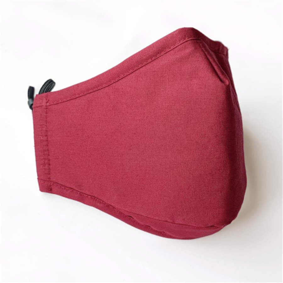 Red Cotton Face Mask , Nose Wire , Filter Pocket, Washable Unisex Mask